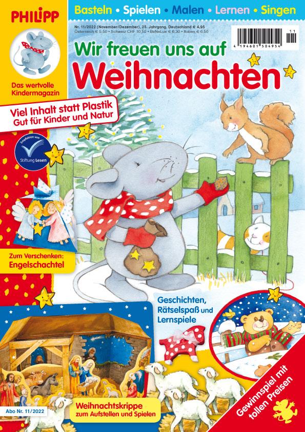 Die Abbildung zeigt das Cover der Ausgabe 11/2022 von PHILIPP die Maus