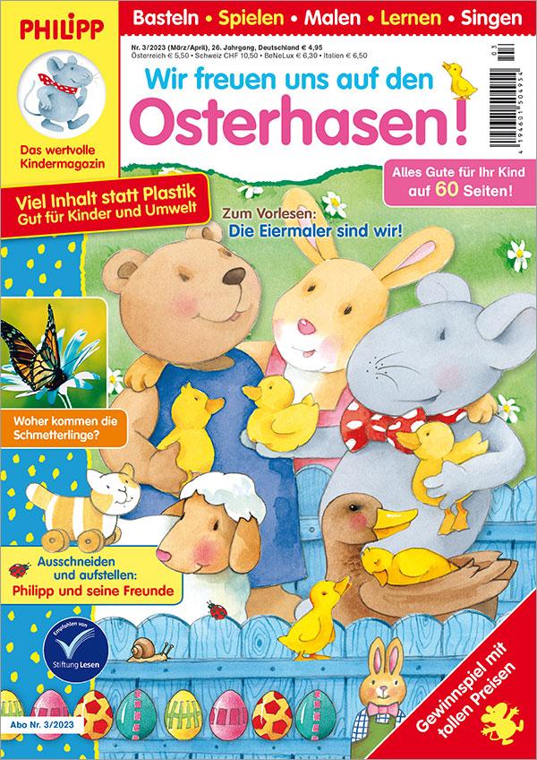 Sie sehen das Titelblatt von PHILIPP die Maus Ausgabe 3/2023